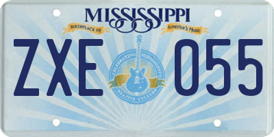 MS license plate ZXE055
