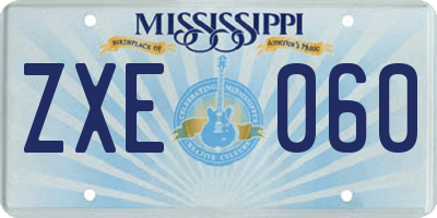 MS license plate ZXE060