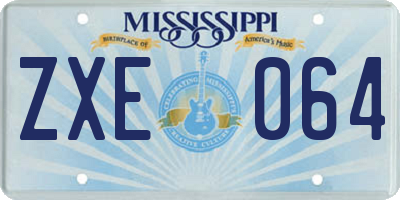 MS license plate ZXE064