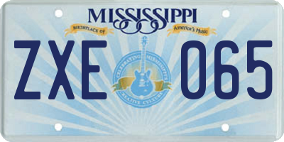 MS license plate ZXE065