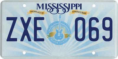 MS license plate ZXE069