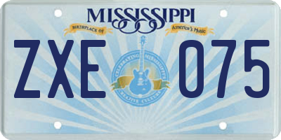 MS license plate ZXE075