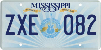 MS license plate ZXE082