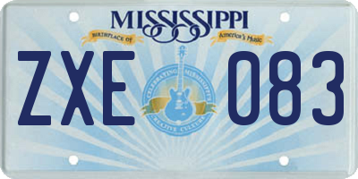 MS license plate ZXE083