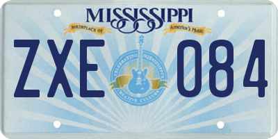 MS license plate ZXE084