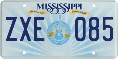 MS license plate ZXE085