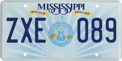 MS license plate ZXE089
