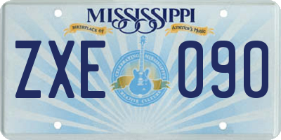 MS license plate ZXE090