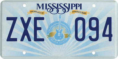 MS license plate ZXE094