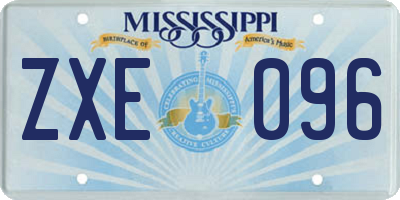 MS license plate ZXE096