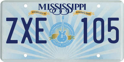 MS license plate ZXE105