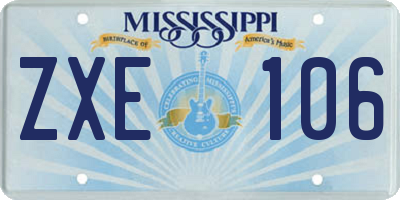 MS license plate ZXE106