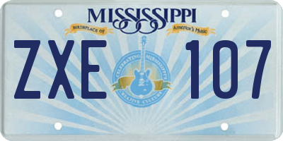 MS license plate ZXE107