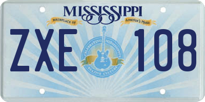 MS license plate ZXE108