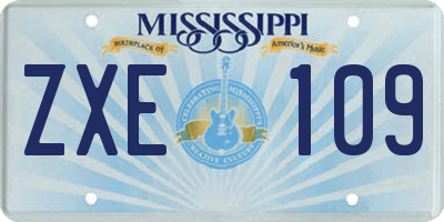 MS license plate ZXE109