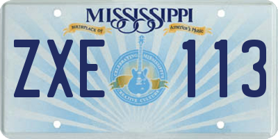 MS license plate ZXE113