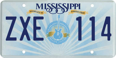 MS license plate ZXE114