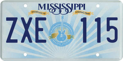 MS license plate ZXE115