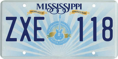 MS license plate ZXE118