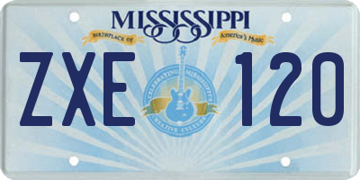 MS license plate ZXE120