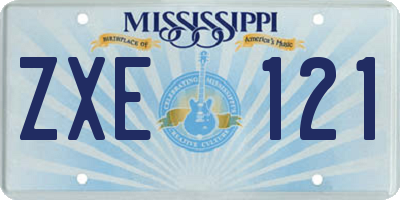 MS license plate ZXE121