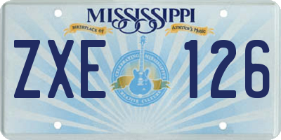 MS license plate ZXE126