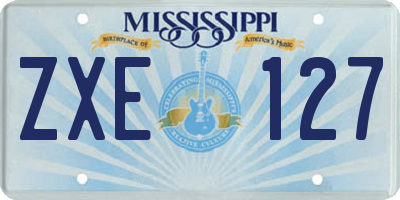 MS license plate ZXE127