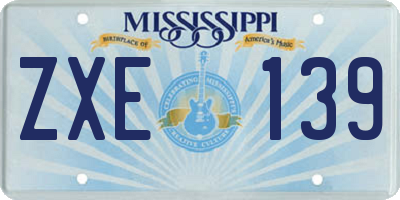 MS license plate ZXE139