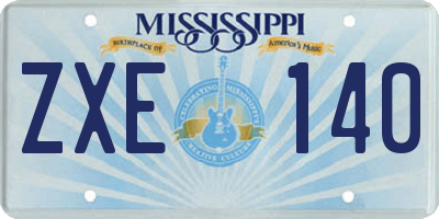 MS license plate ZXE140