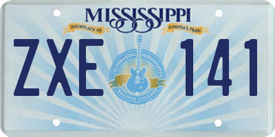 MS license plate ZXE141