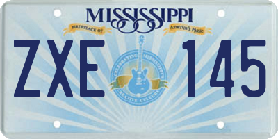 MS license plate ZXE145