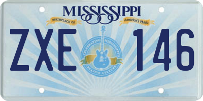 MS license plate ZXE146