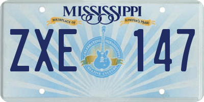 MS license plate ZXE147