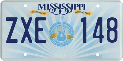 MS license plate ZXE148