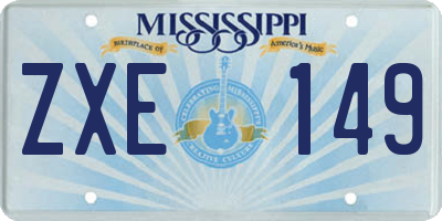 MS license plate ZXE149