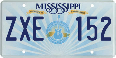 MS license plate ZXE152