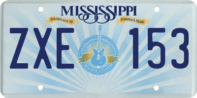 MS license plate ZXE153