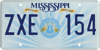 MS license plate ZXE154