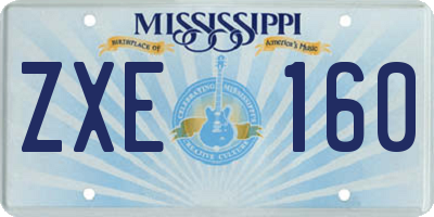 MS license plate ZXE160