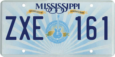 MS license plate ZXE161