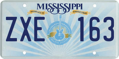 MS license plate ZXE163