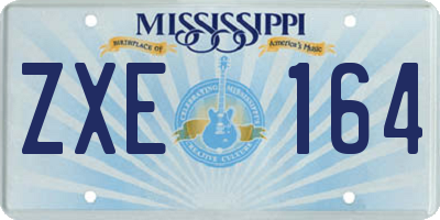 MS license plate ZXE164