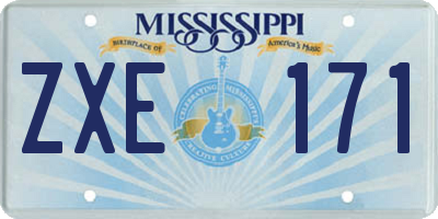 MS license plate ZXE171