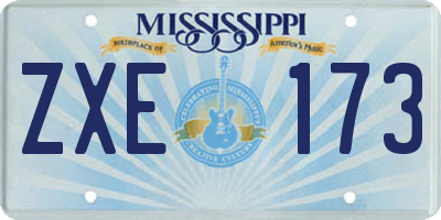 MS license plate ZXE173