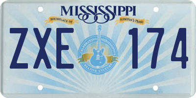 MS license plate ZXE174