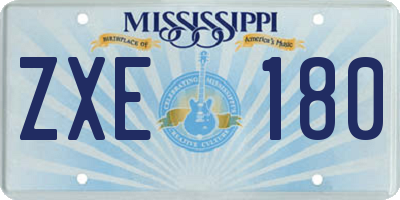 MS license plate ZXE180