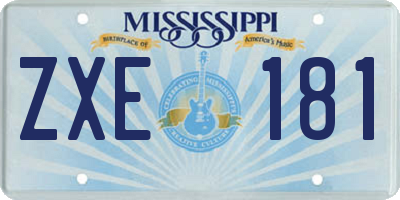 MS license plate ZXE181