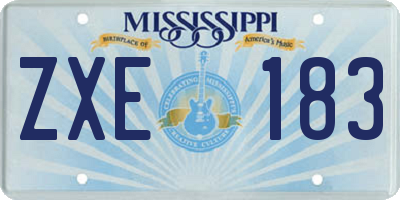 MS license plate ZXE183