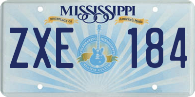 MS license plate ZXE184