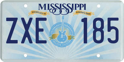 MS license plate ZXE185